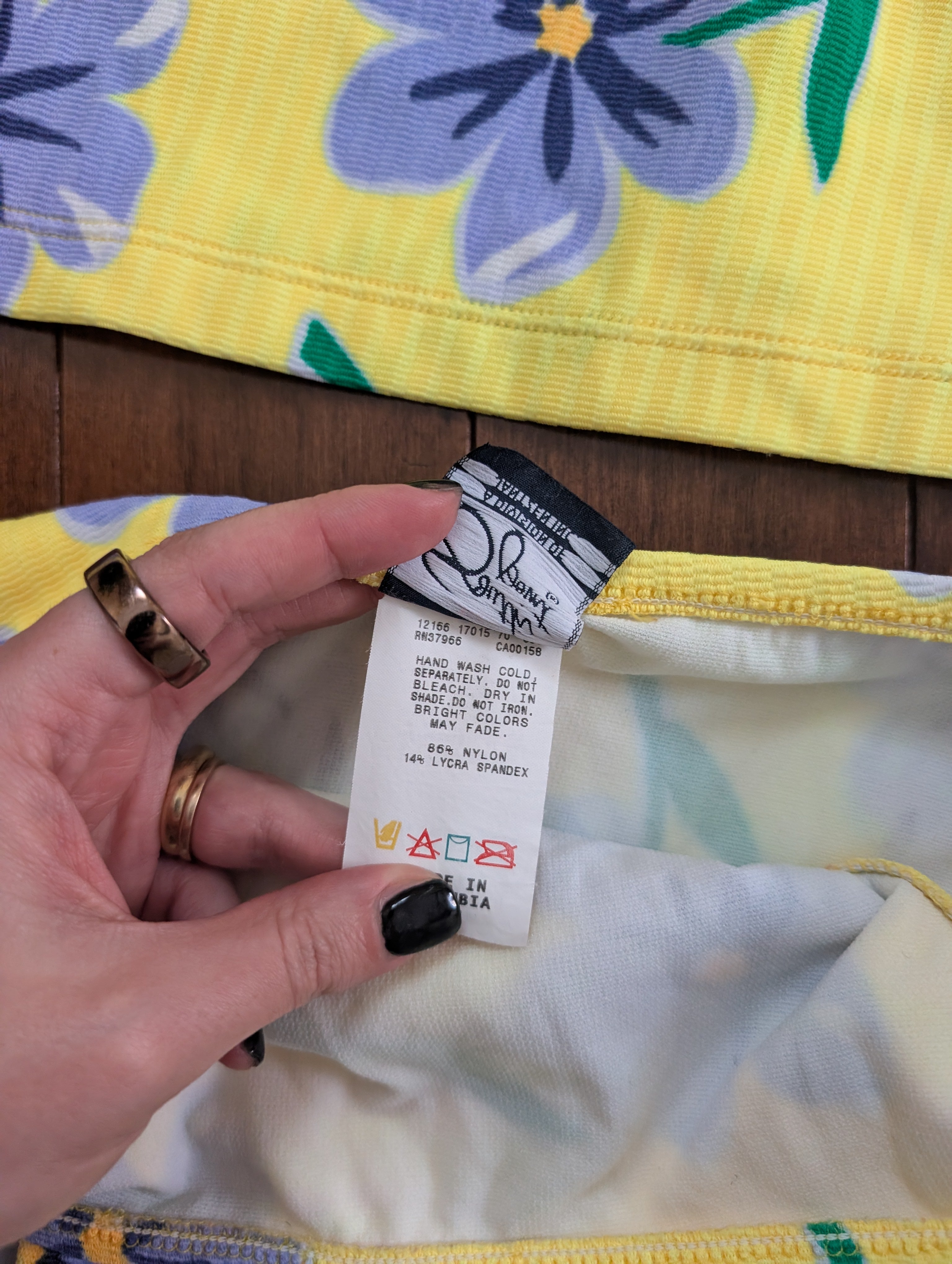 YELLOW FLORAL 90s VINTAGE TANKINI BIKINI