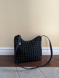 WOVEN DETAIL VINTAGE Y2K NYLON SHOULDER BAG
