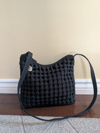 WOVEN DETAIL VINTAGE Y2K NYLON SHOULDER BAG