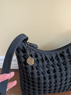 WOVEN DETAIL VINTAGE Y2K NYLON SHOULDER BAG