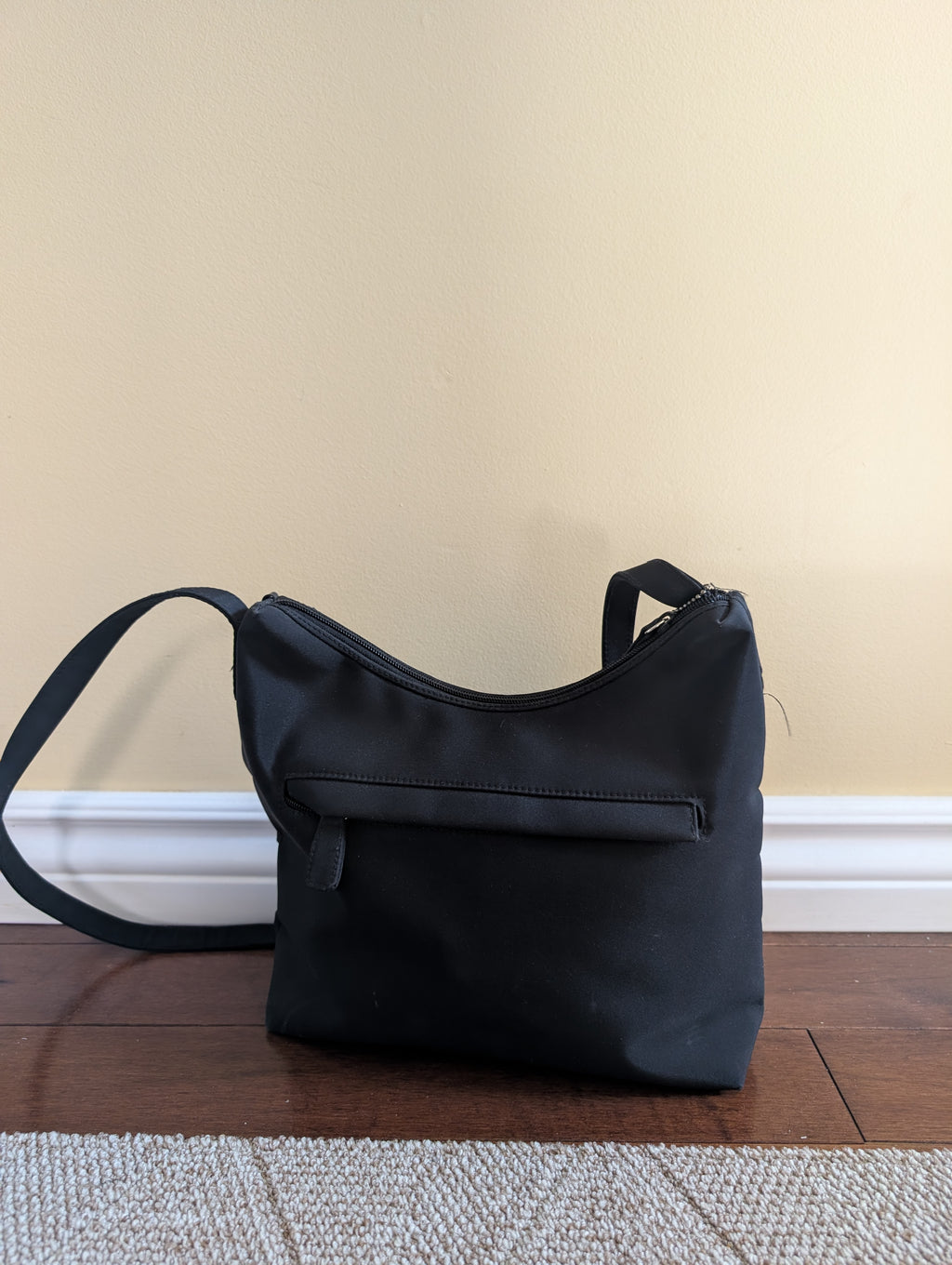 WOVEN DETAIL VINTAGE Y2K NYLON SHOULDER BAG