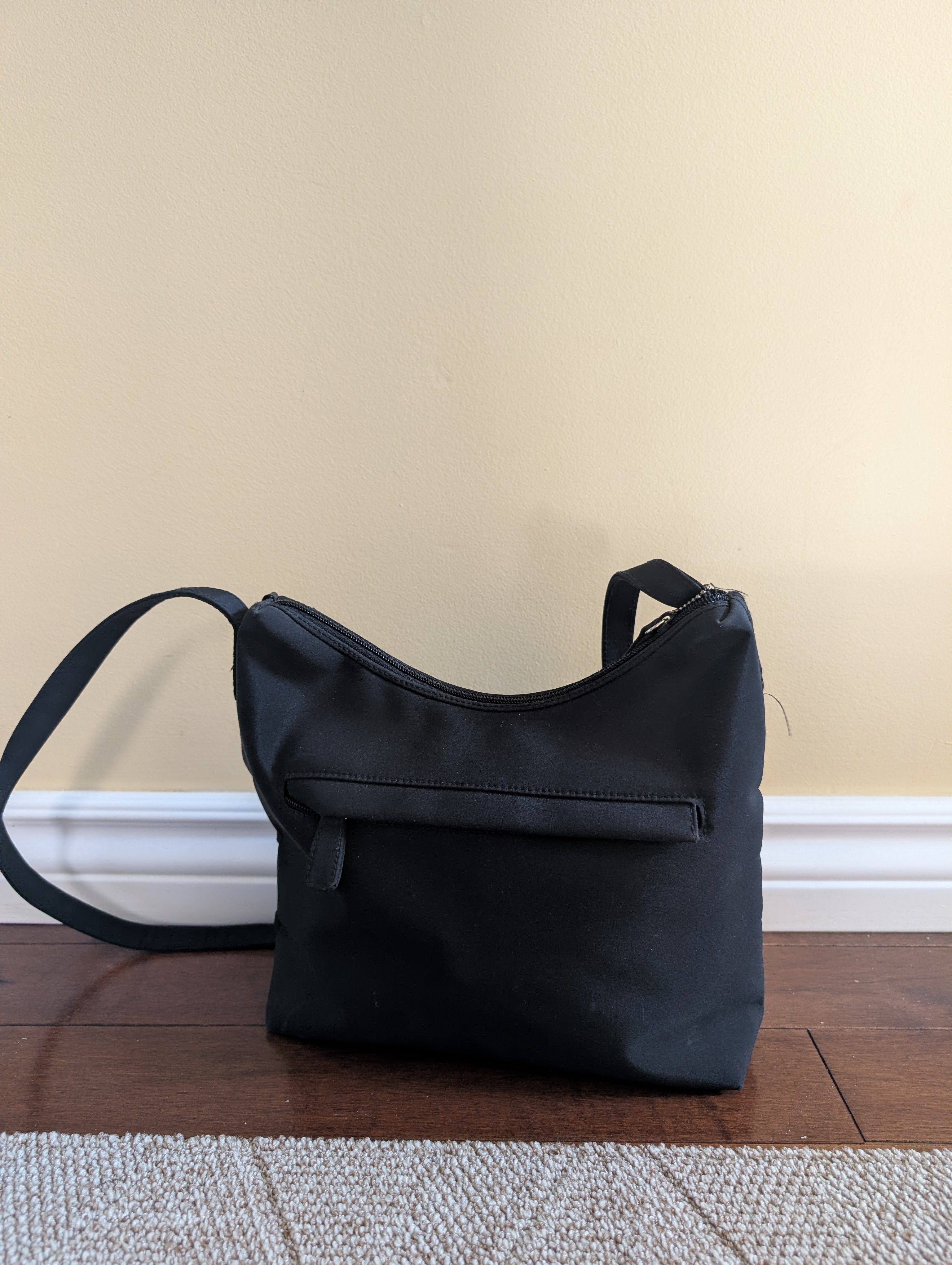 WOVEN DETAIL VINTAGE Y2K NYLON SHOULDER BAG