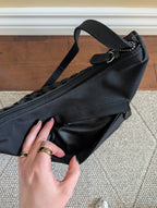 WOVEN DETAIL VINTAGE Y2K NYLON SHOULDER BAG