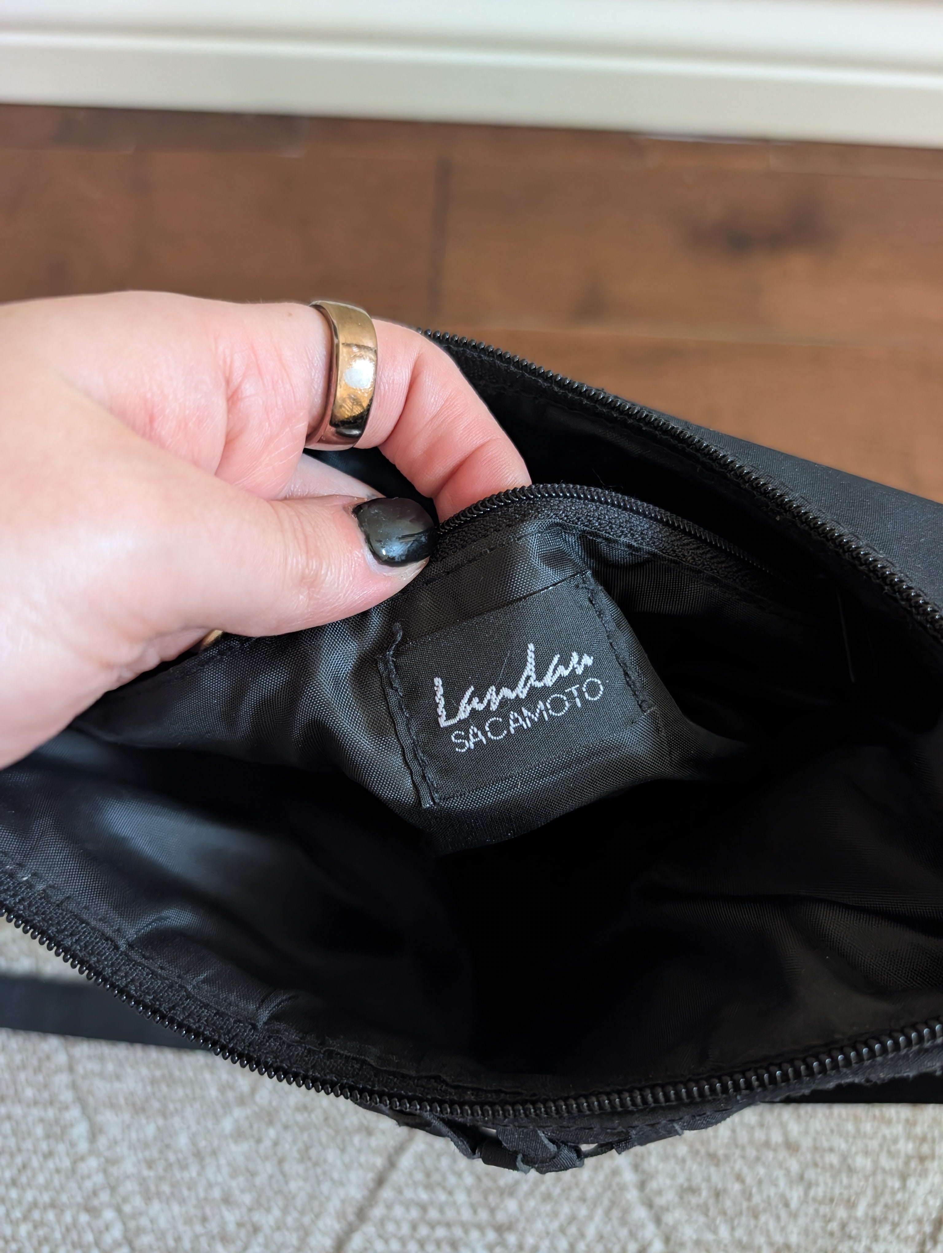 WOVEN DETAIL VINTAGE Y2K NYLON SHOULDER BAG