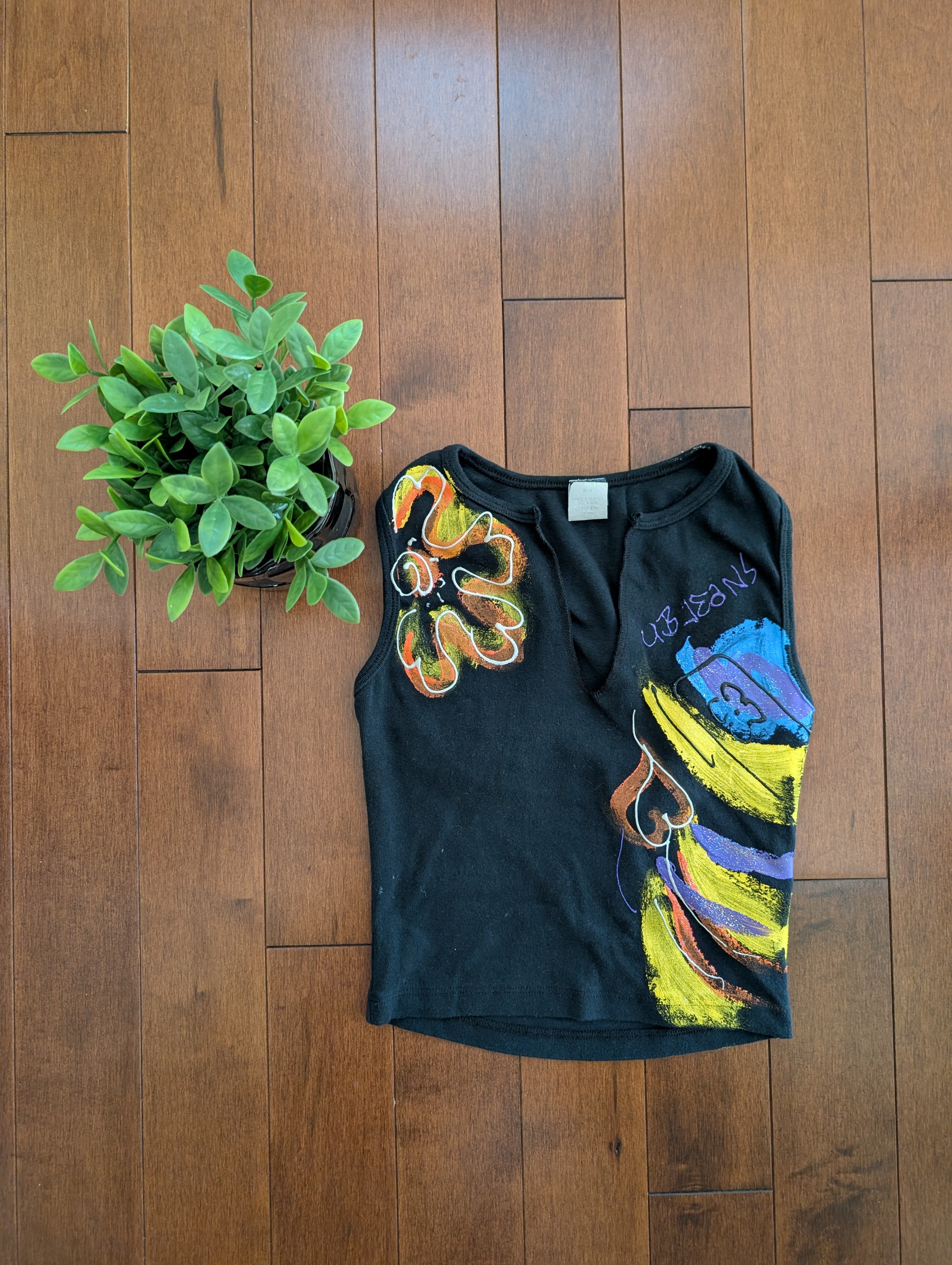 UB JEANS 3D GEL PRINT Y2K VINTAGE TANK TOP