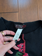 ROSE PRINT EXPOSED STITCH VINTAGE Y2K TANK TOP
