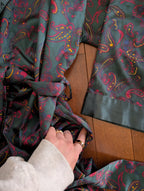 90s DARK PAISLEY VINTAGE SATIN ROBE