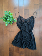 FLORAL DETAIL SHEER VINTAGE SLIP DRESS