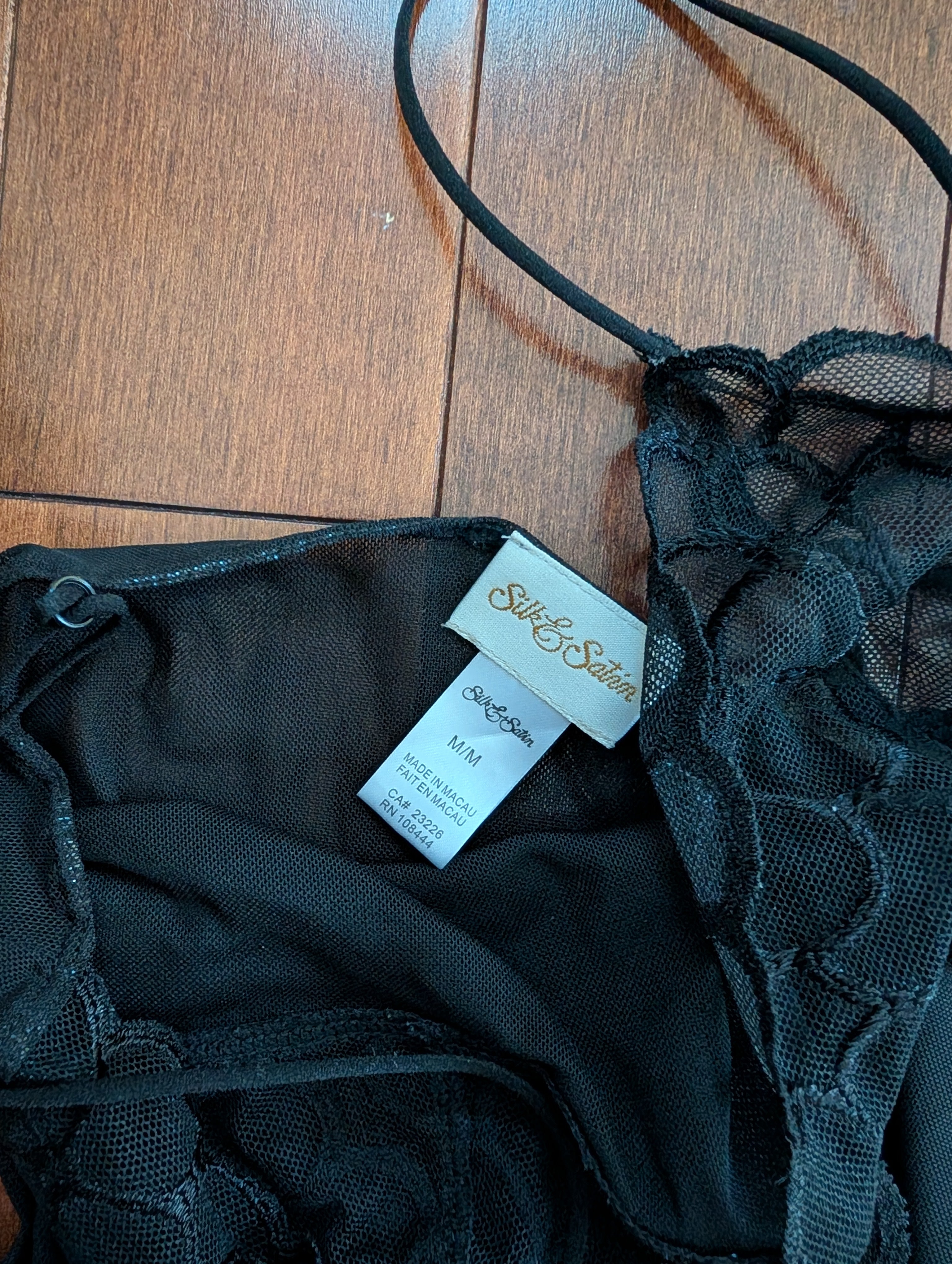 FLORAL DETAIL SHEER VINTAGE SLIP DRESS