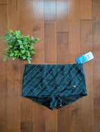 STRIPED PALM TREE PRINT VINTAGE BIKINI SHORTS