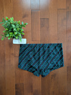 STRIPED PALM TREE PRINT VINTAGE BIKINI SHORTS