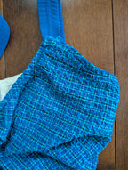ROYAL BLUE GINGHAM WAFFLE VINTAGE SWIMSUIT