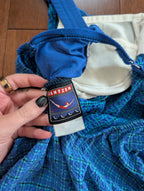 ROYAL BLUE GINGHAM WAFFLE VINTAGE SWIMSUIT