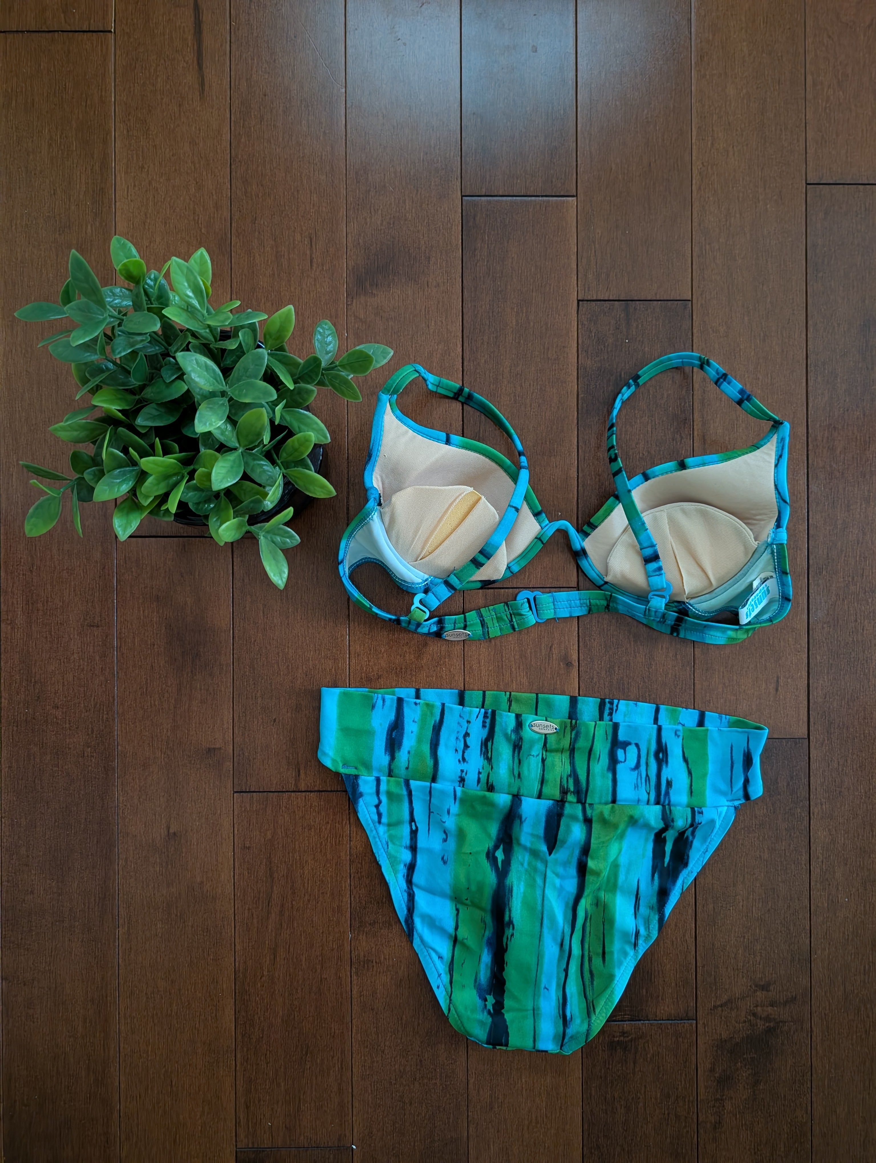 STRIPEY TIE DYE Y2K VINTAGE BIKINI