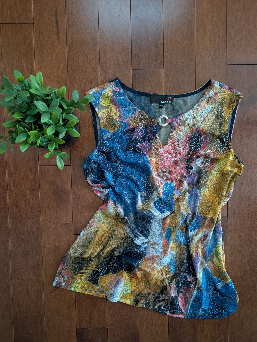 TEXTURE PRINT Y2K VINTAGE TANK TOP
