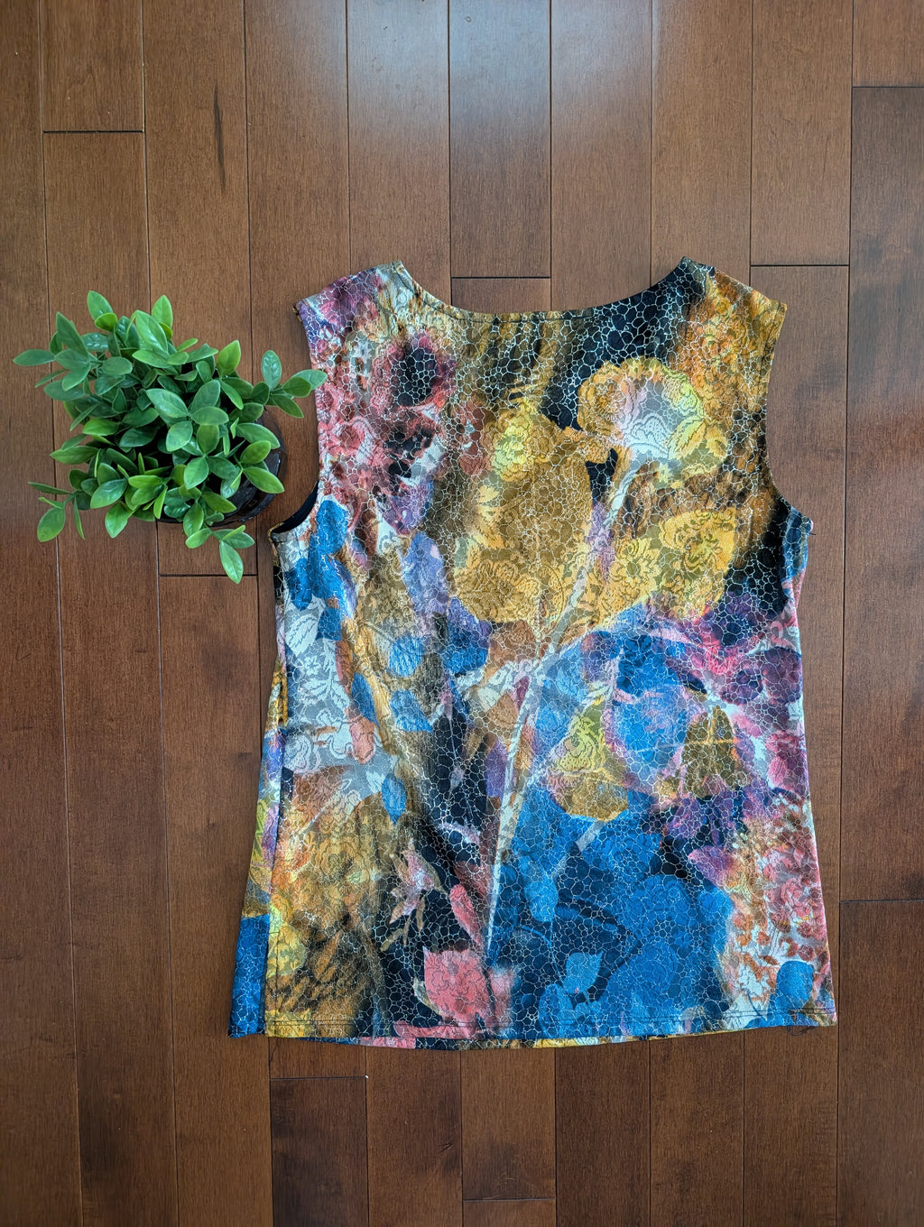 TEXTURE PRINT Y2K VINTAGE TANK TOP