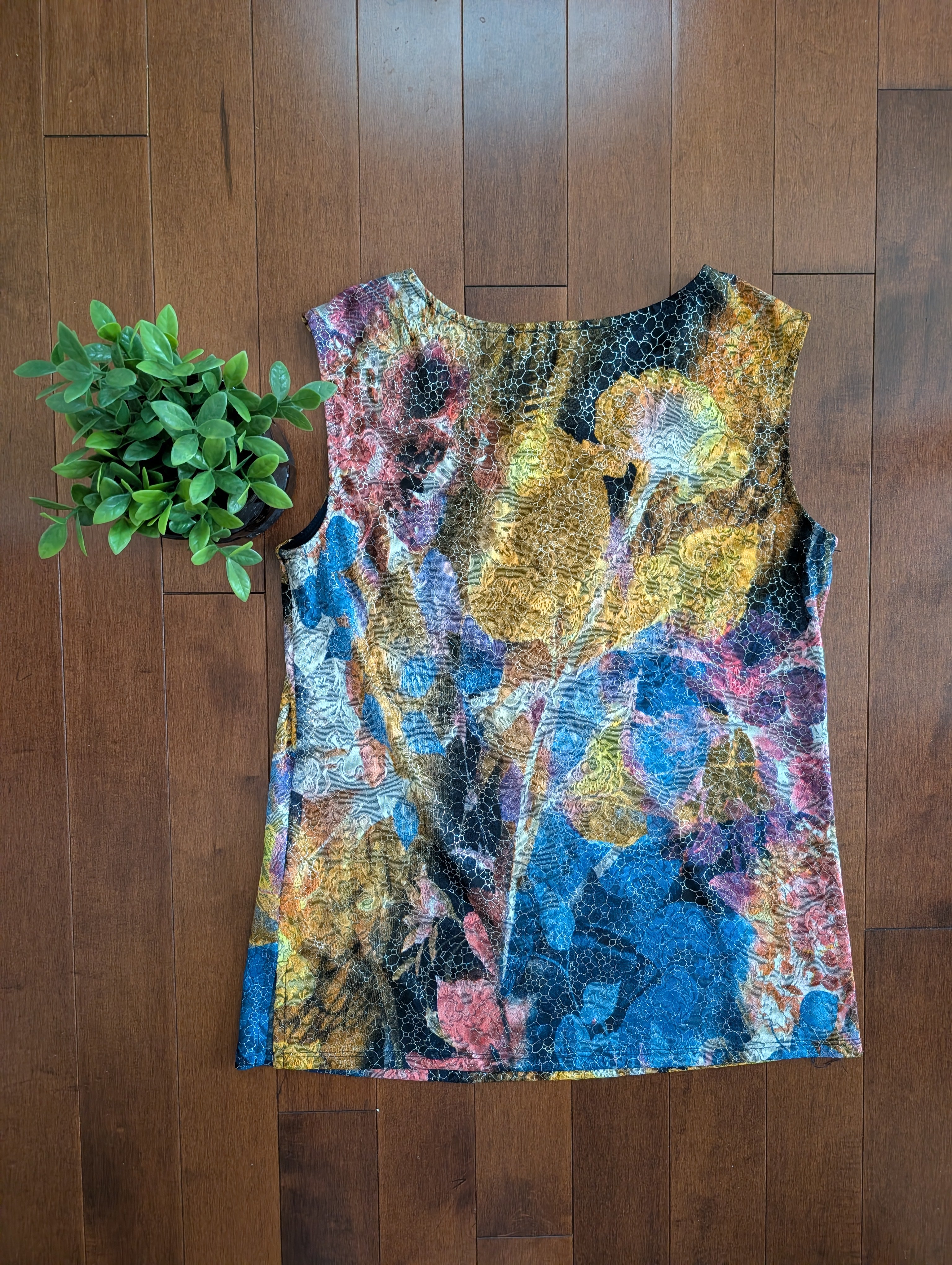 TEXTURE PRINT Y2K VINTAGE TANK TOP