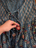 BOHO FLORAL DETAIL Y2K VINTAGE BABYDOLL TOP