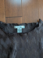 BROWN SHINY CRINKLE VINTAGE Y2K TOP