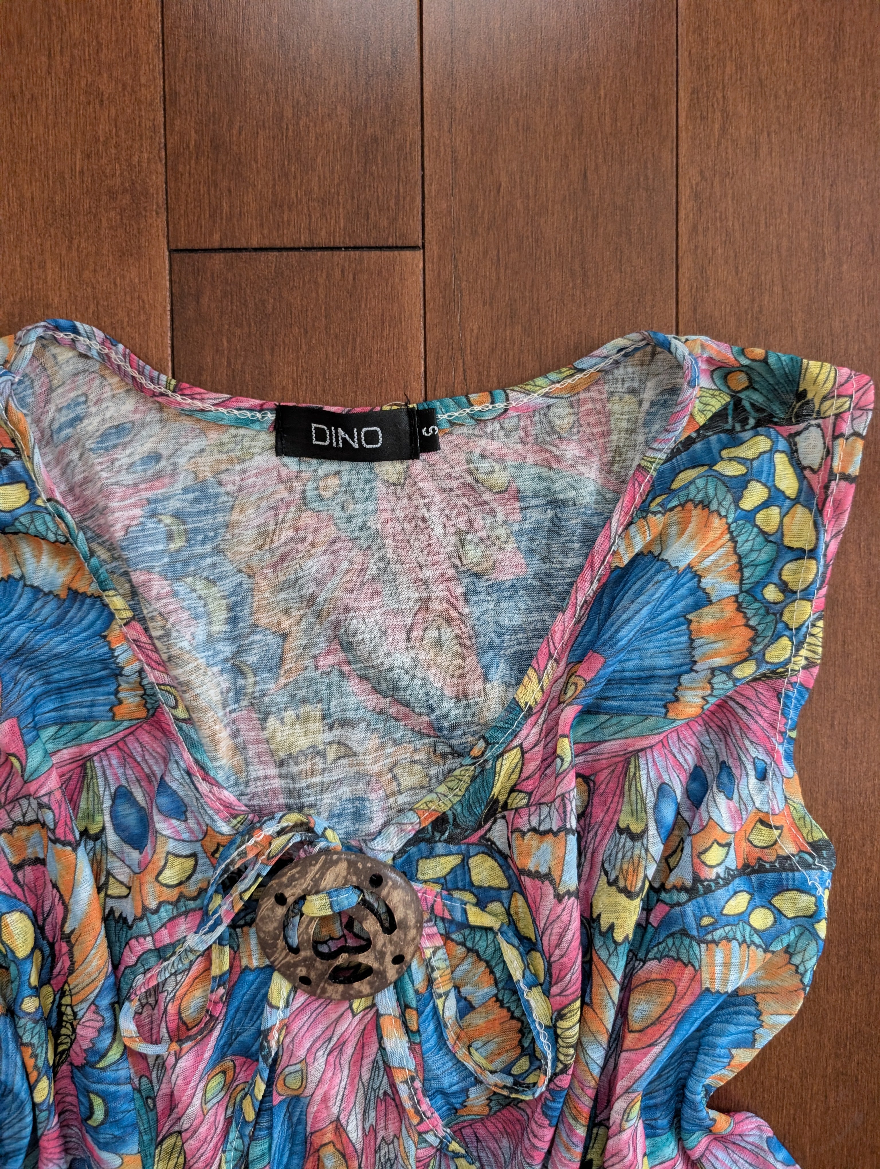 COLORFUL SHEER Y2K VINTAGE BOHO TOP