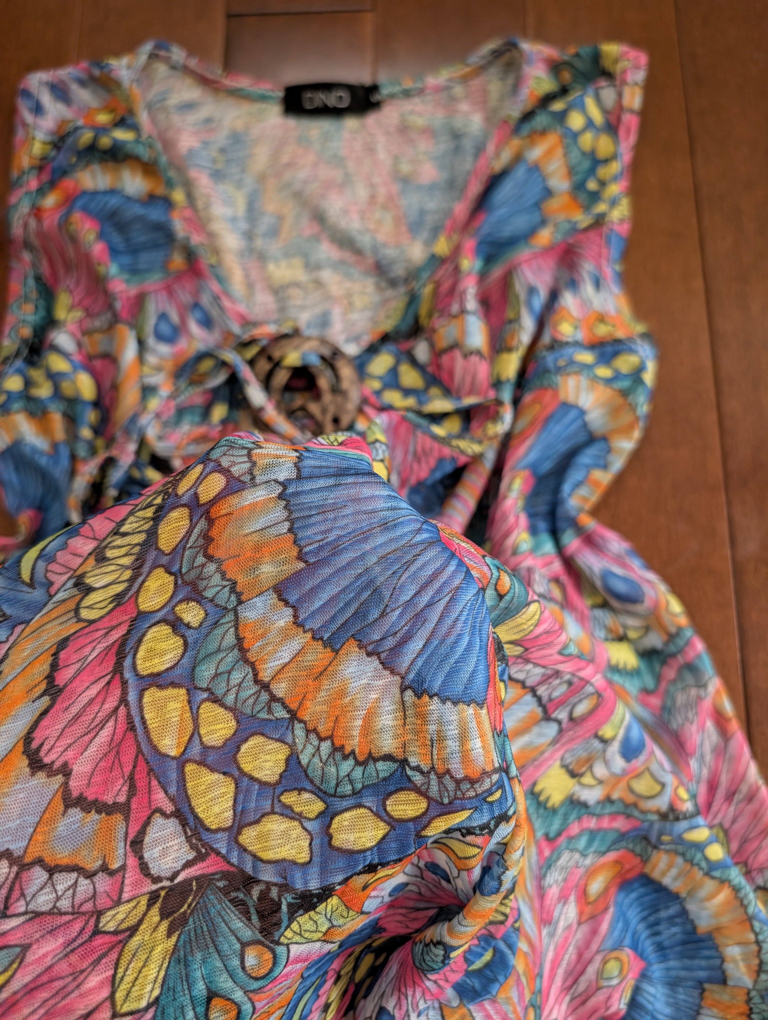 COLORFUL SHEER Y2K VINTAGE BOHO TOP
