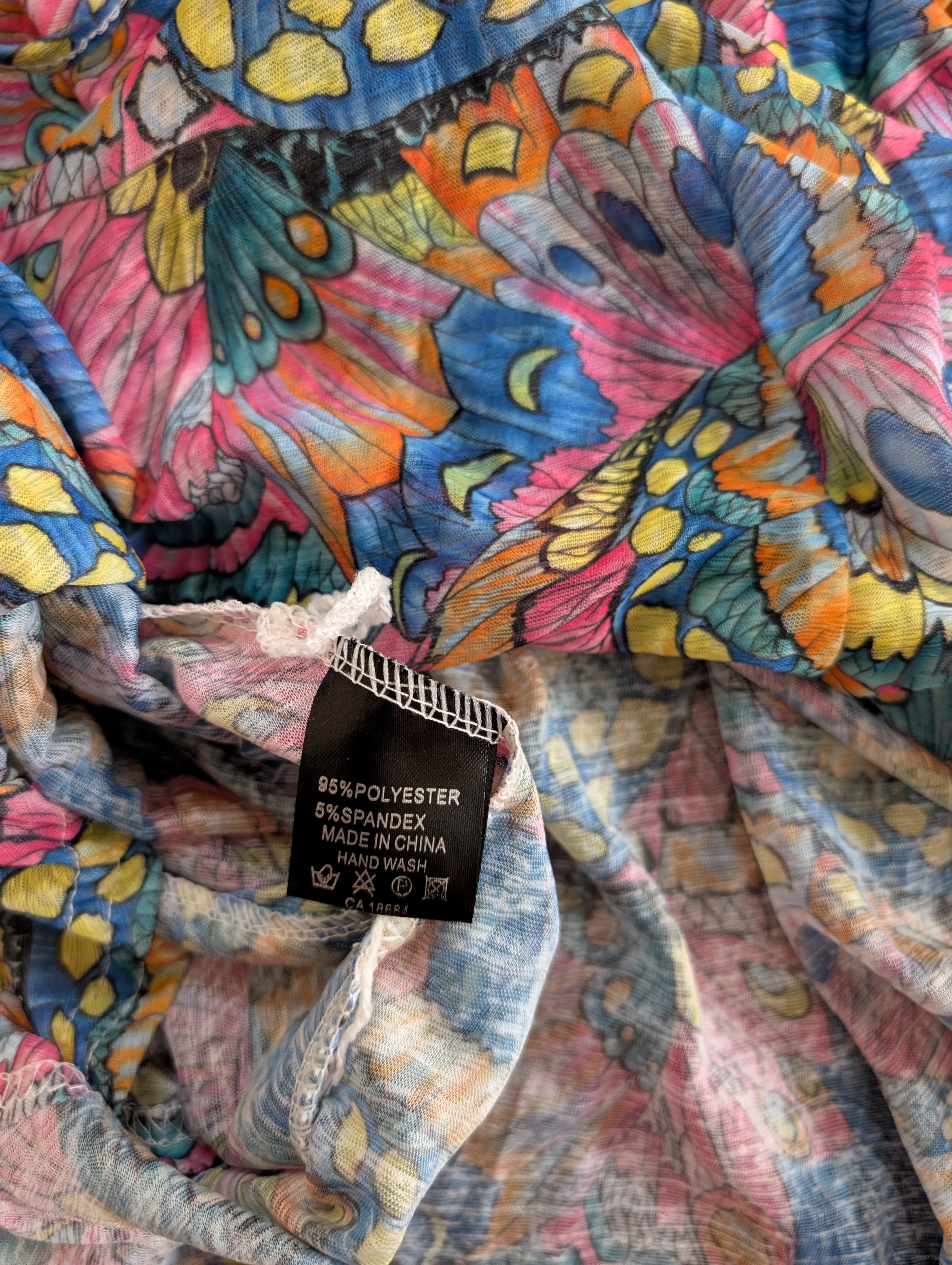 COLORFUL SHEER Y2K VINTAGE BOHO TOP