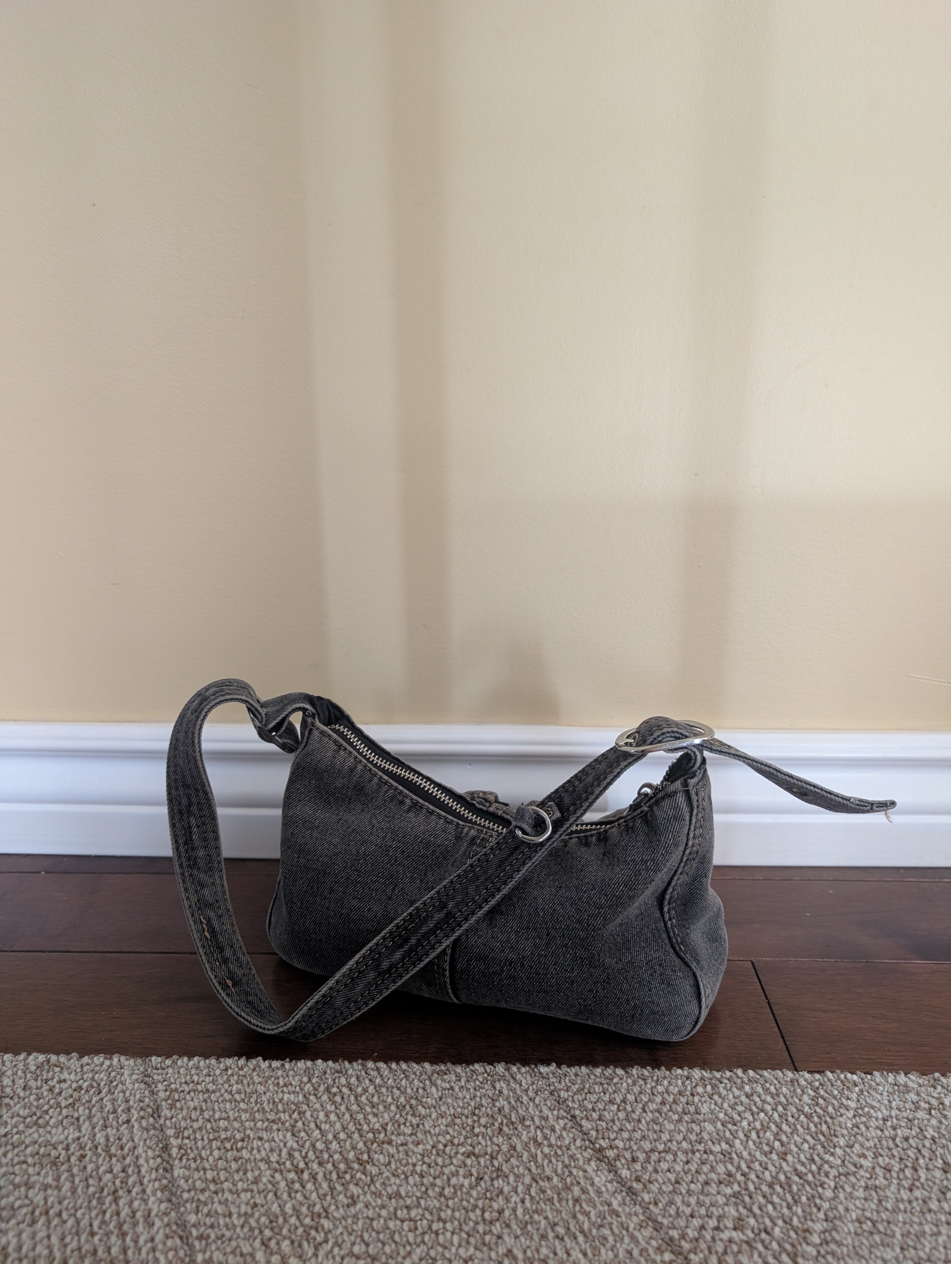 GREY DENIM Y2K VINTAGE MINI SHOULDER BAG