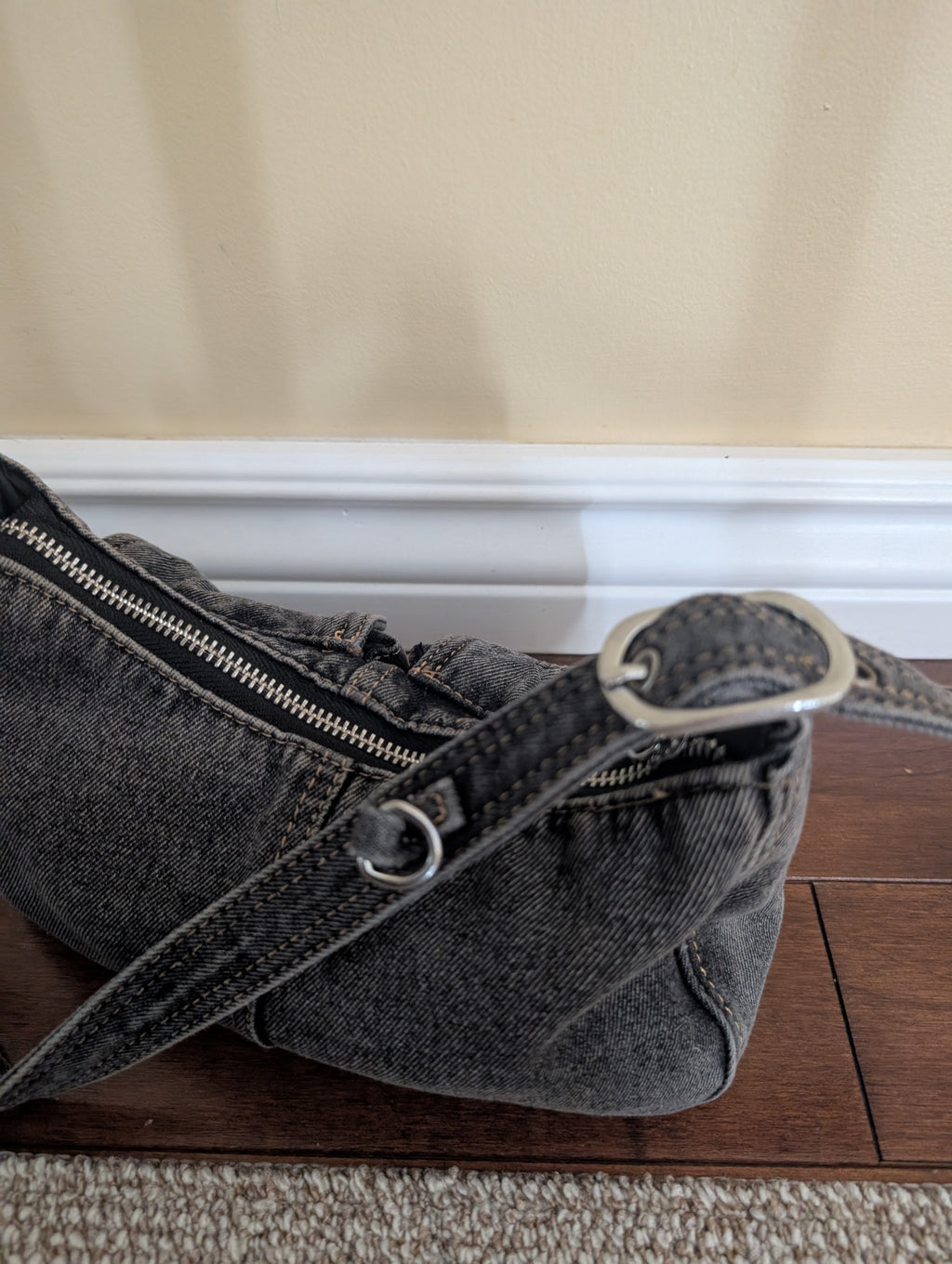 GREY DENIM Y2K VINTAGE MINI SHOULDER BAG