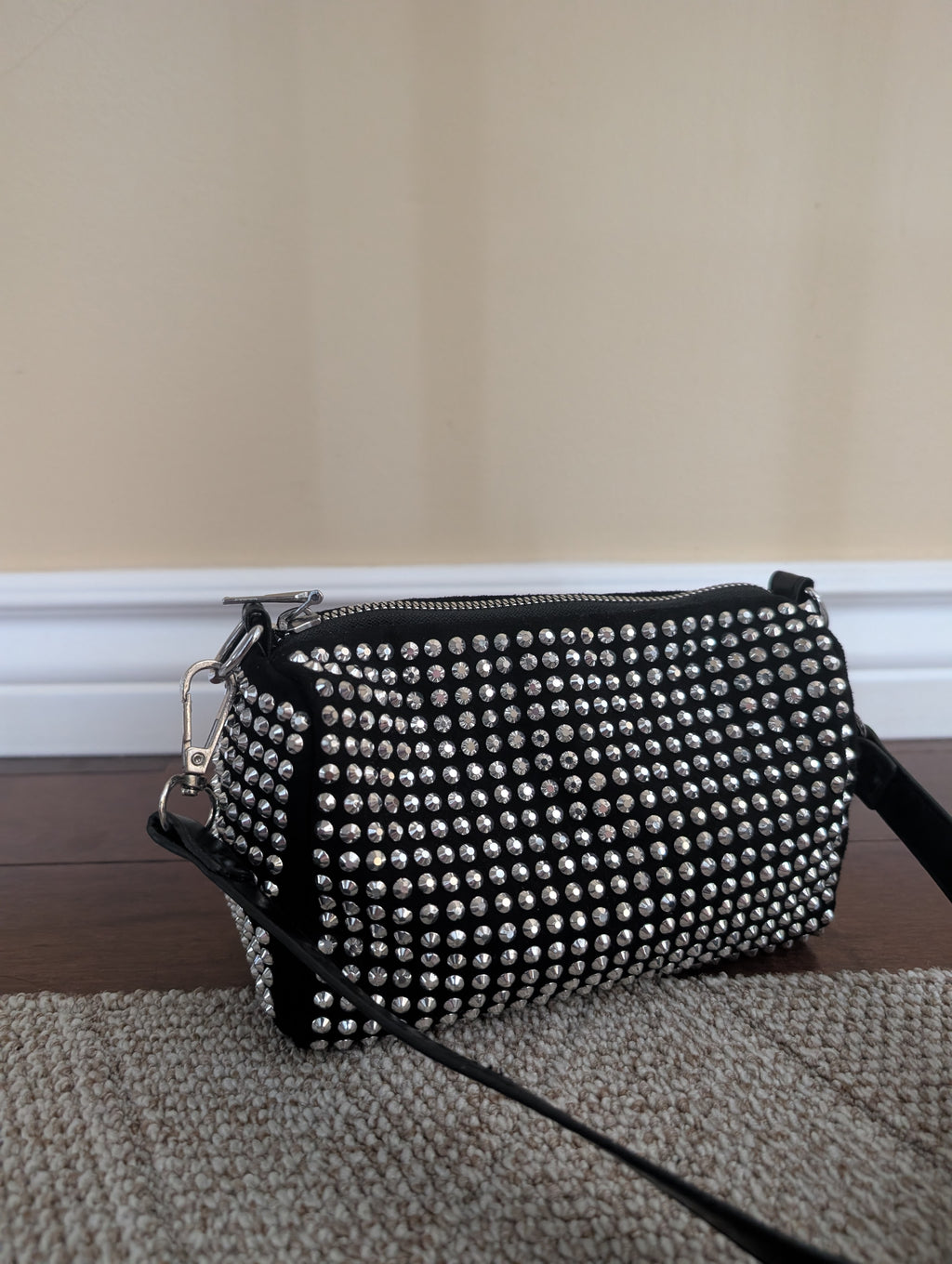 Y2K SILVER BLINGED OUT MINI SHOULDER BAG