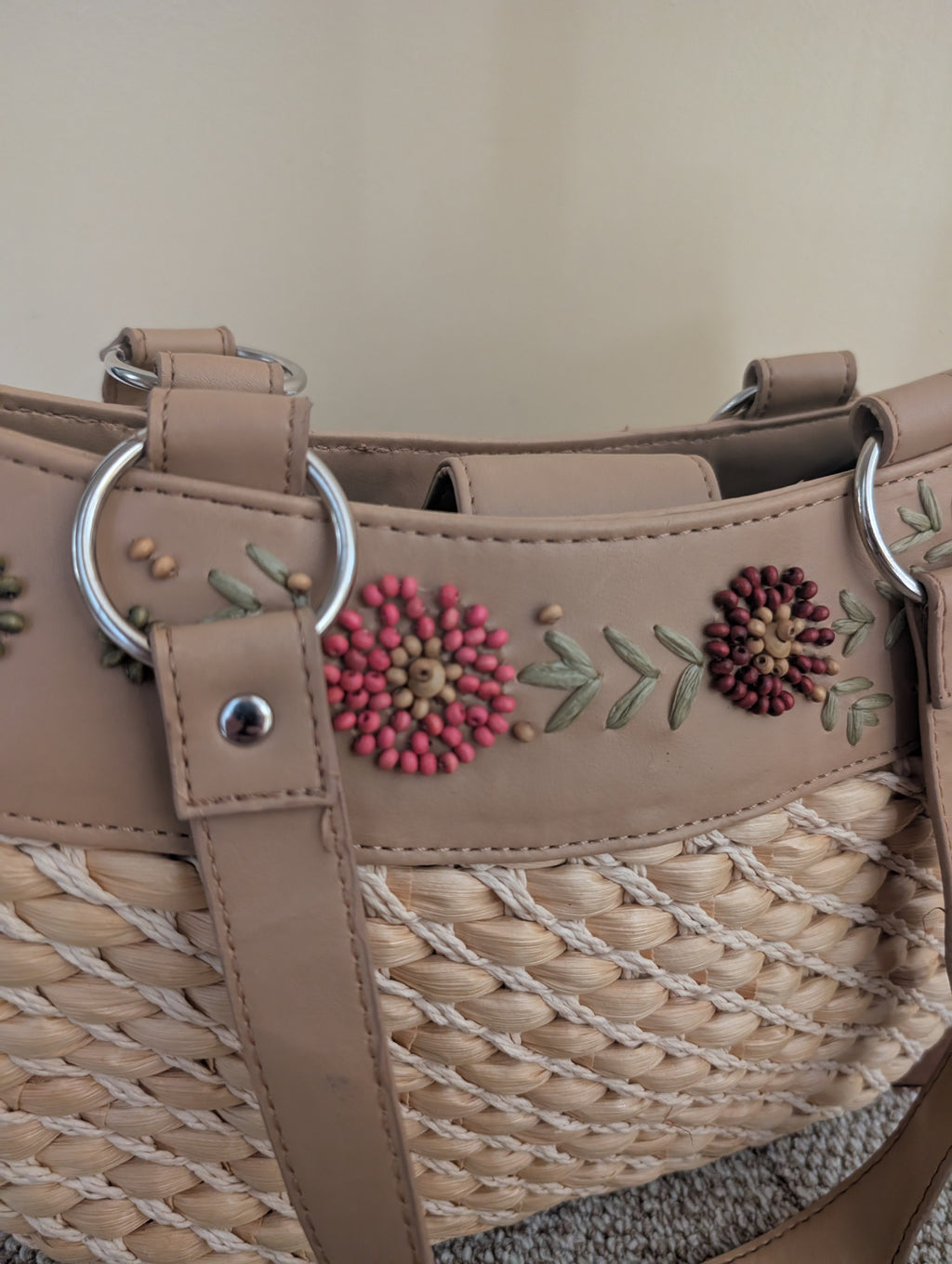 BEACHY WICKER VINTAGE Y2K SHOULDER BAG
