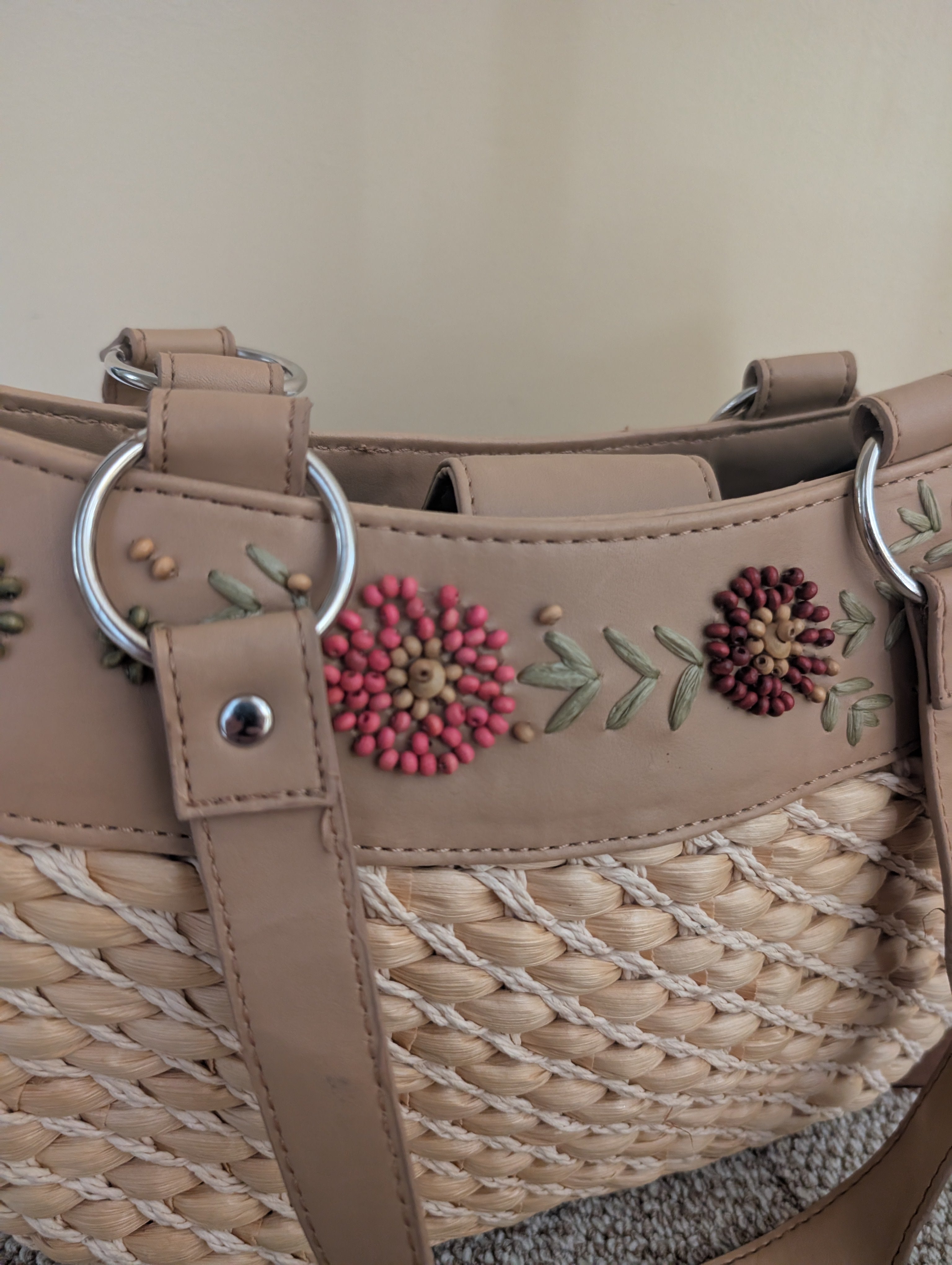 BEACHY WICKER VINTAGE Y2K SHOULDER BAG