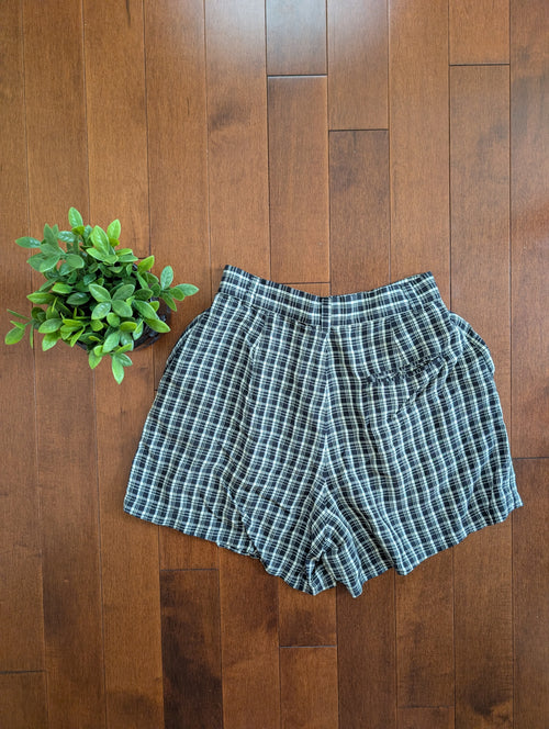 90s CLUB MONACO RAYON GINGHAM SHORTS