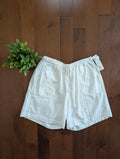 90s WHITE COTTON FLOWY BEACH SHORTS