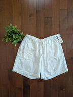 90s WHITE COTTON FLOWY BEACH SHORTS
