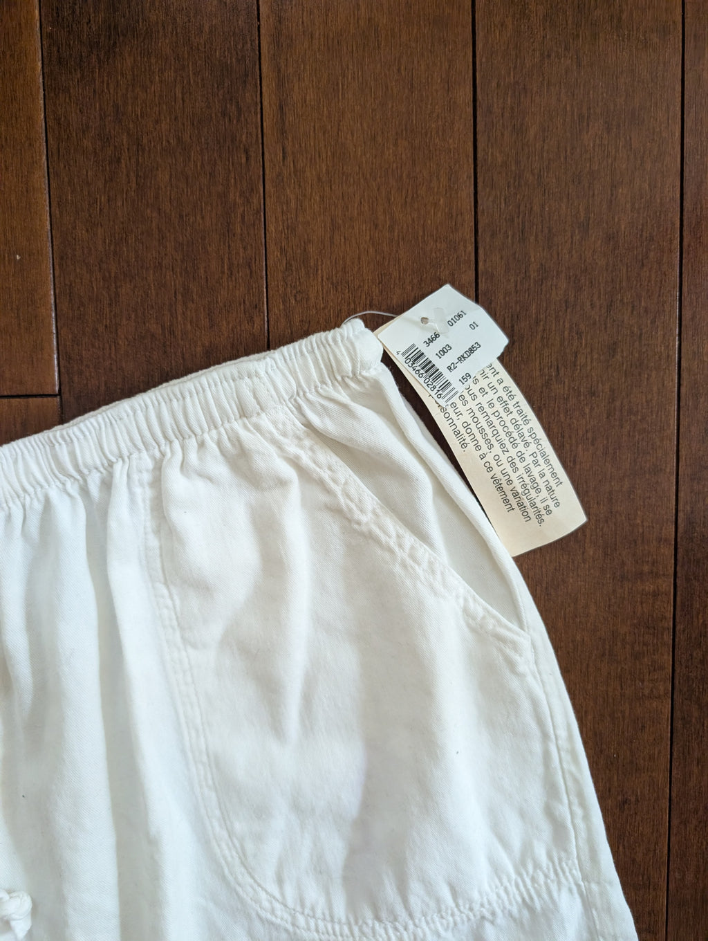 90s WHITE COTTON FLOWY BEACH SHORTS