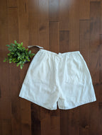 90s WHITE COTTON FLOWY BEACH SHORTS