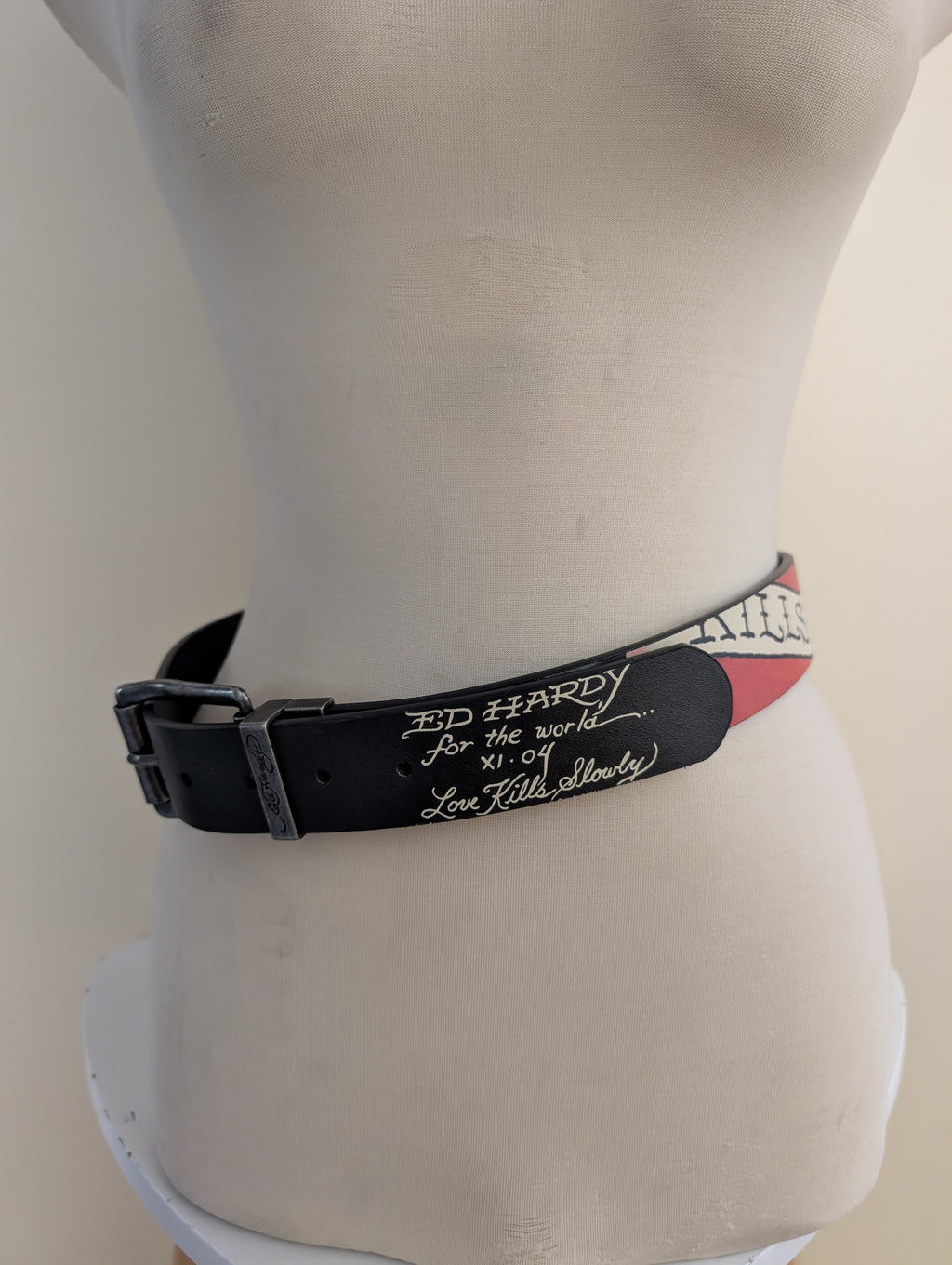 Y2K ED HARDY TATTOO PRINT BELT