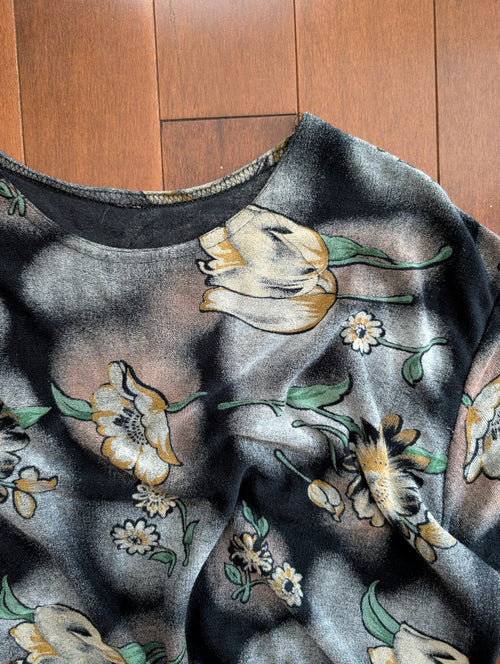 90s WHIMSIGOTH DARK FLORAL TOP