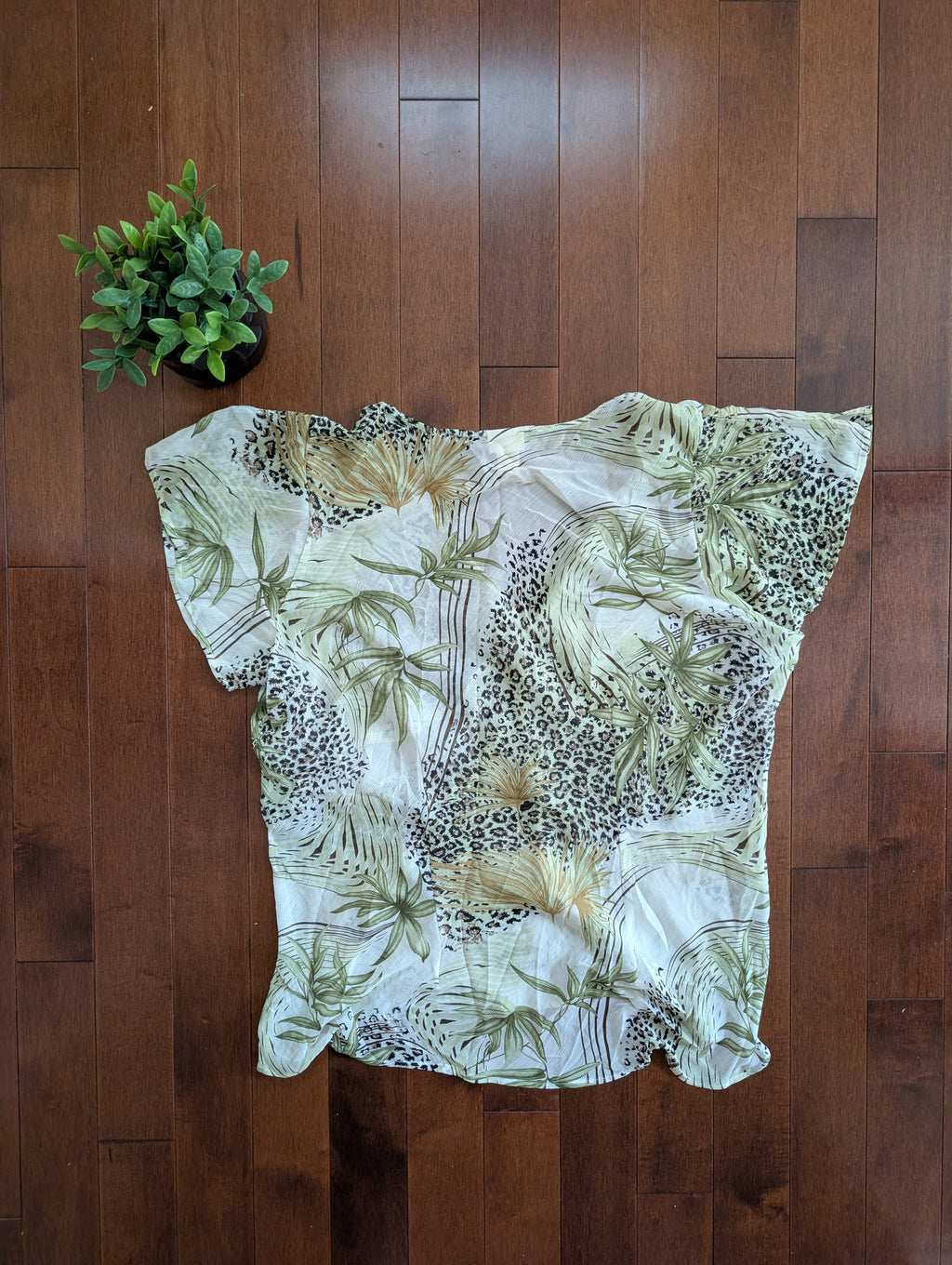 BOHO LEOPARD Y2K SHEER VINTAGE TOP
