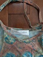 CLARA COLLINS Y2K VINTAGE ABSTRACT PRINT HALTER TSHIRT TOP