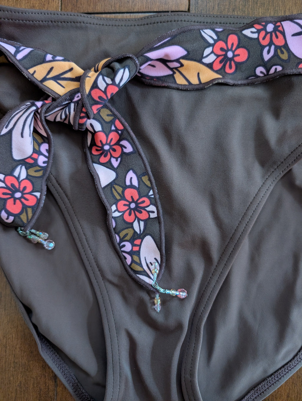 RETRO Y2K CHOCOLATE FLORAL VINTAGE BIKINI