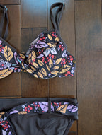 RETRO Y2K CHOCOLATE FLORAL VINTAGE BIKINI