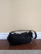 Y2K BLACK BUCKLE DETAIL MINI SHOULDER BAG