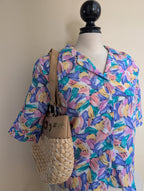 PASTEL FLORAL Y2K VINTAGE BUTTON UP TOP