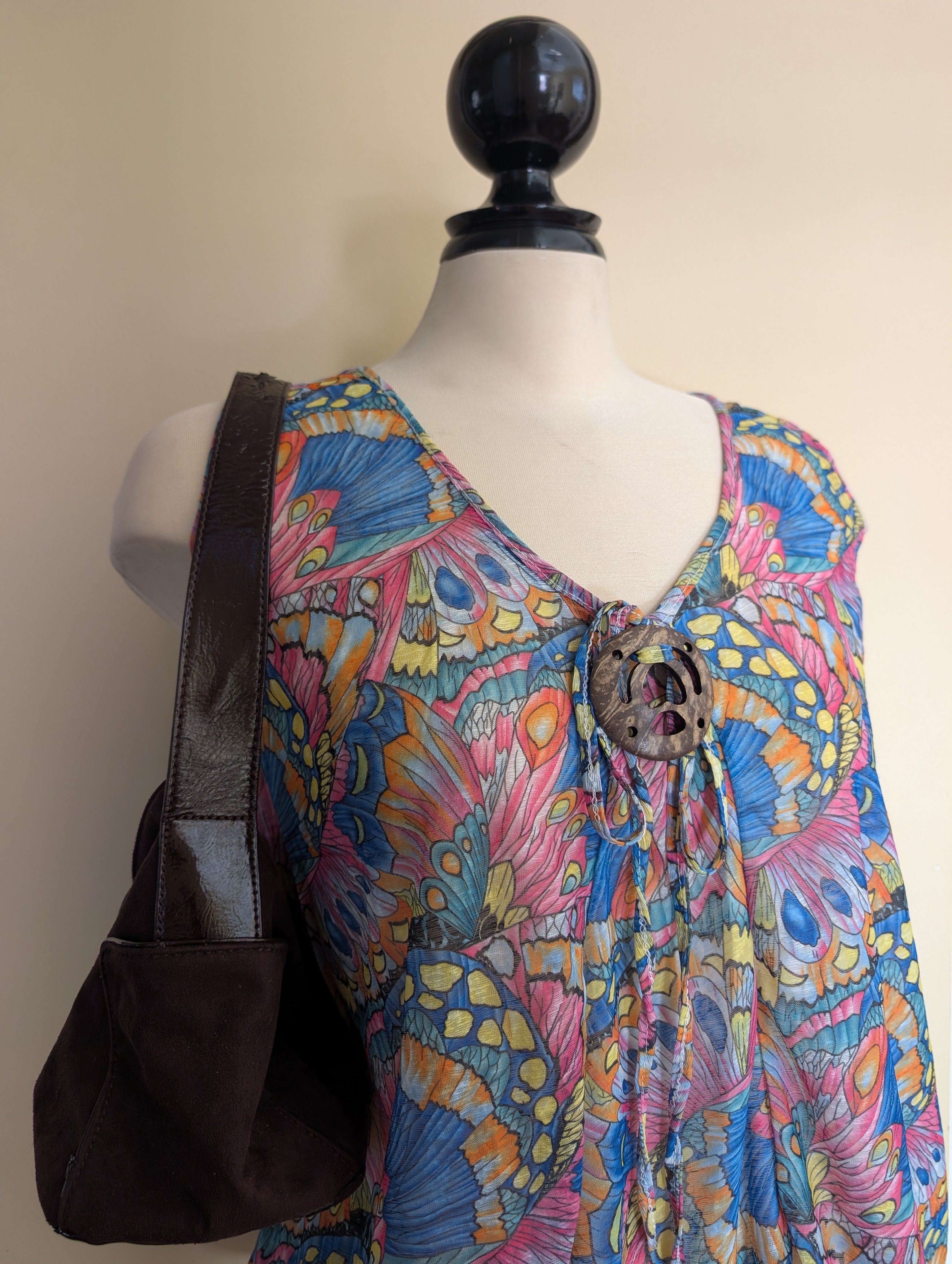 COLORFUL SHEER Y2K VINTAGE BOHO TOP