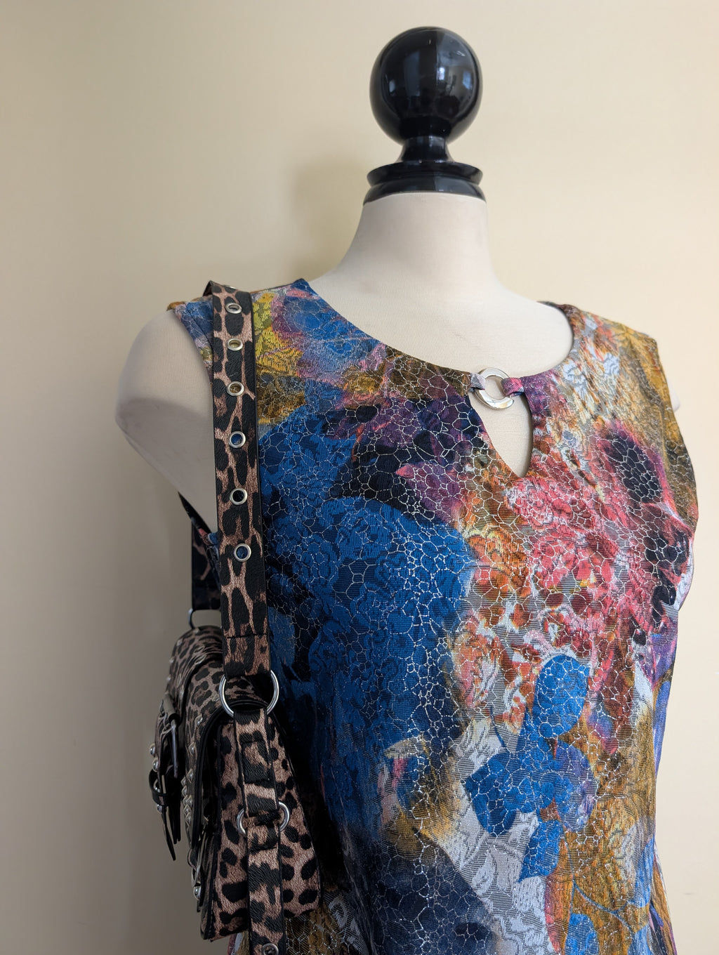 TEXTURE PRINT Y2K VINTAGE TANK TOP