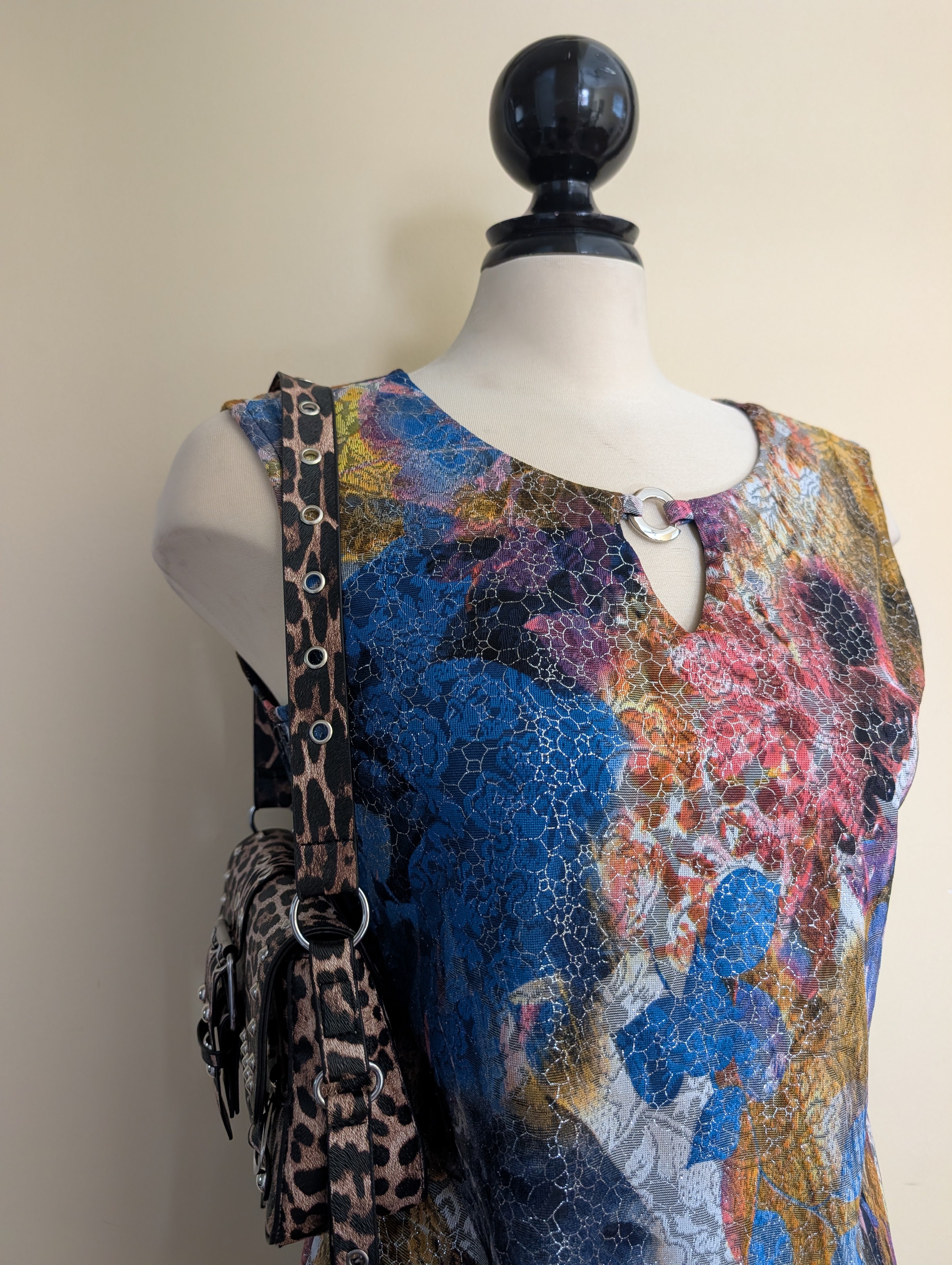 TEXTURE PRINT Y2K VINTAGE TANK TOP