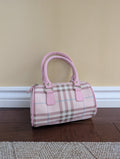 BABY PINK PLAID Y2K MINI BAGUETTE BAG