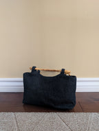 3D FLORAL DETAIL Y2K BAMBOO HANDLE BAG