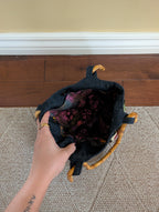 3D FLORAL DETAIL Y2K BAMBOO HANDLE BAG